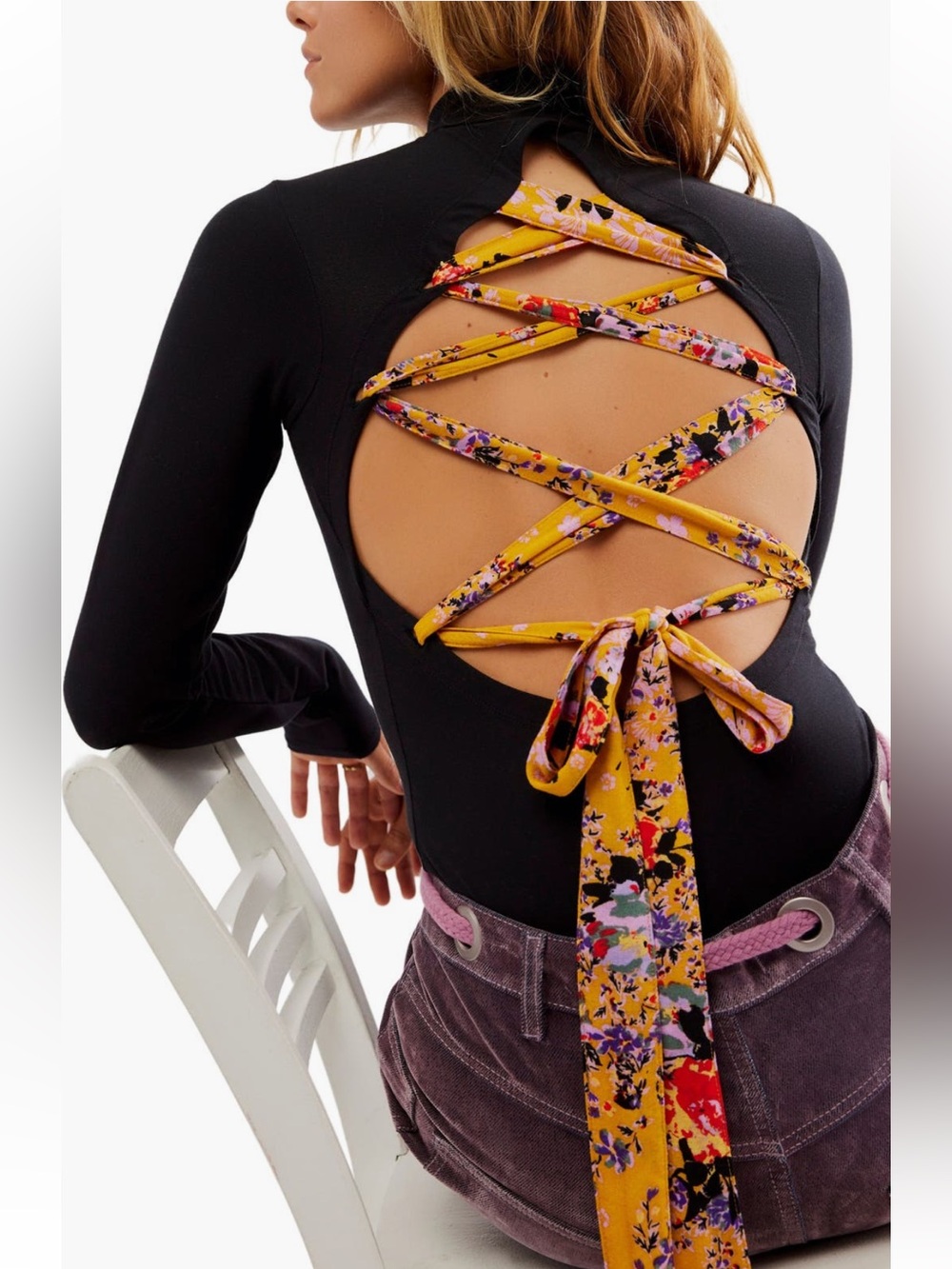 Free people straps in the back bodysuit S BNWT